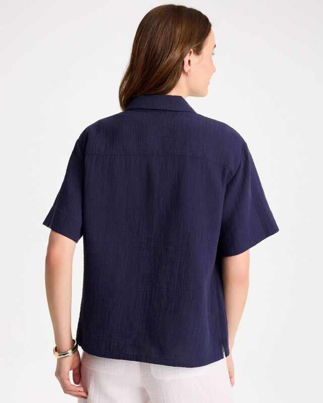 Cotton Gauze Camp Shirt - image 3